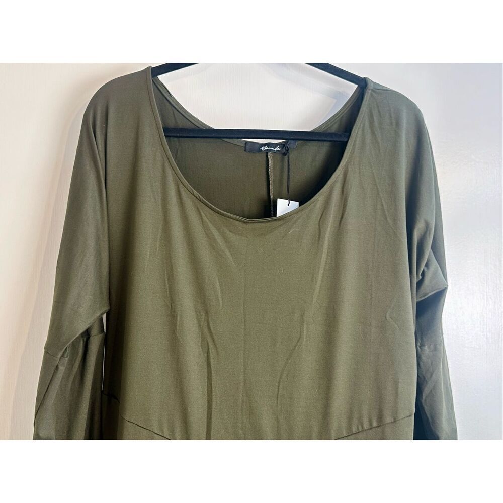 Yana K NWT Olive Green boat dress - size OSFA - Picture 7 of 9